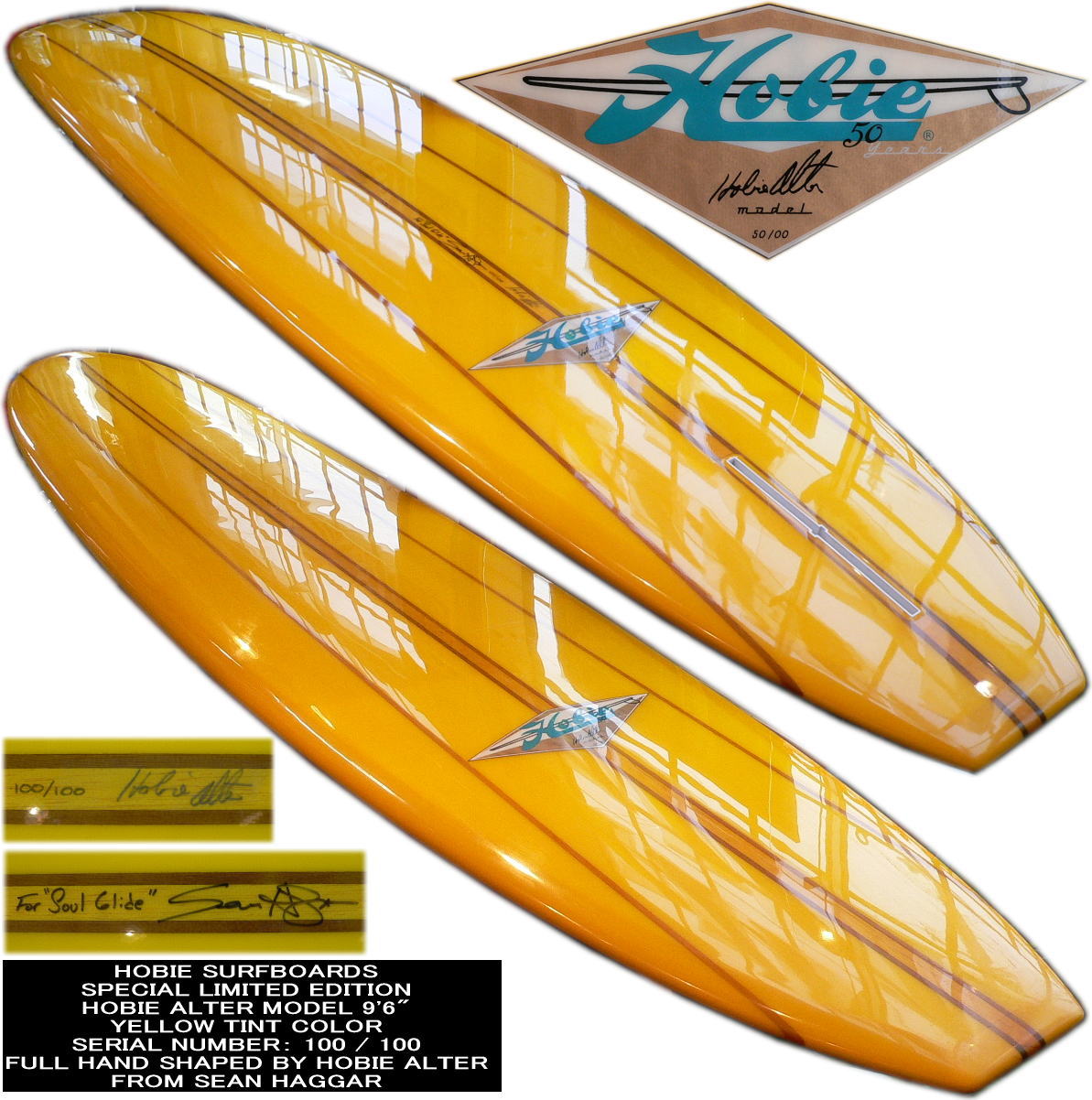 Bill Hamilton ロングボード 9’3” ハンドシェイプ サイン入り Bill Hamilton ロングボード 9'3” ハンドシェイプ サイン入り