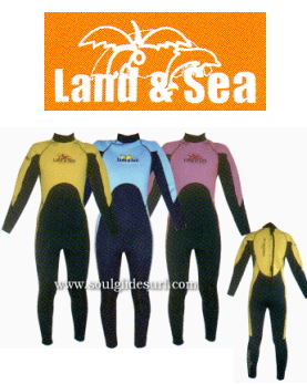Land & Sea Wetsuits �W���j�A�t���X�[�c1mm �T�C�Y4�`8